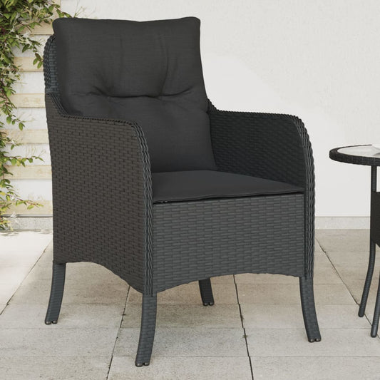 vidaXL Sillones de jardín con cojines 2 uds ratán sintético negro