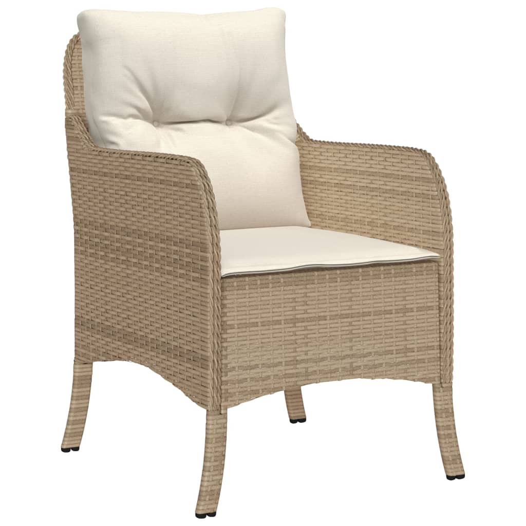 vidaXL Sillones de jardín con cojines 2 uds ratán sintético beige