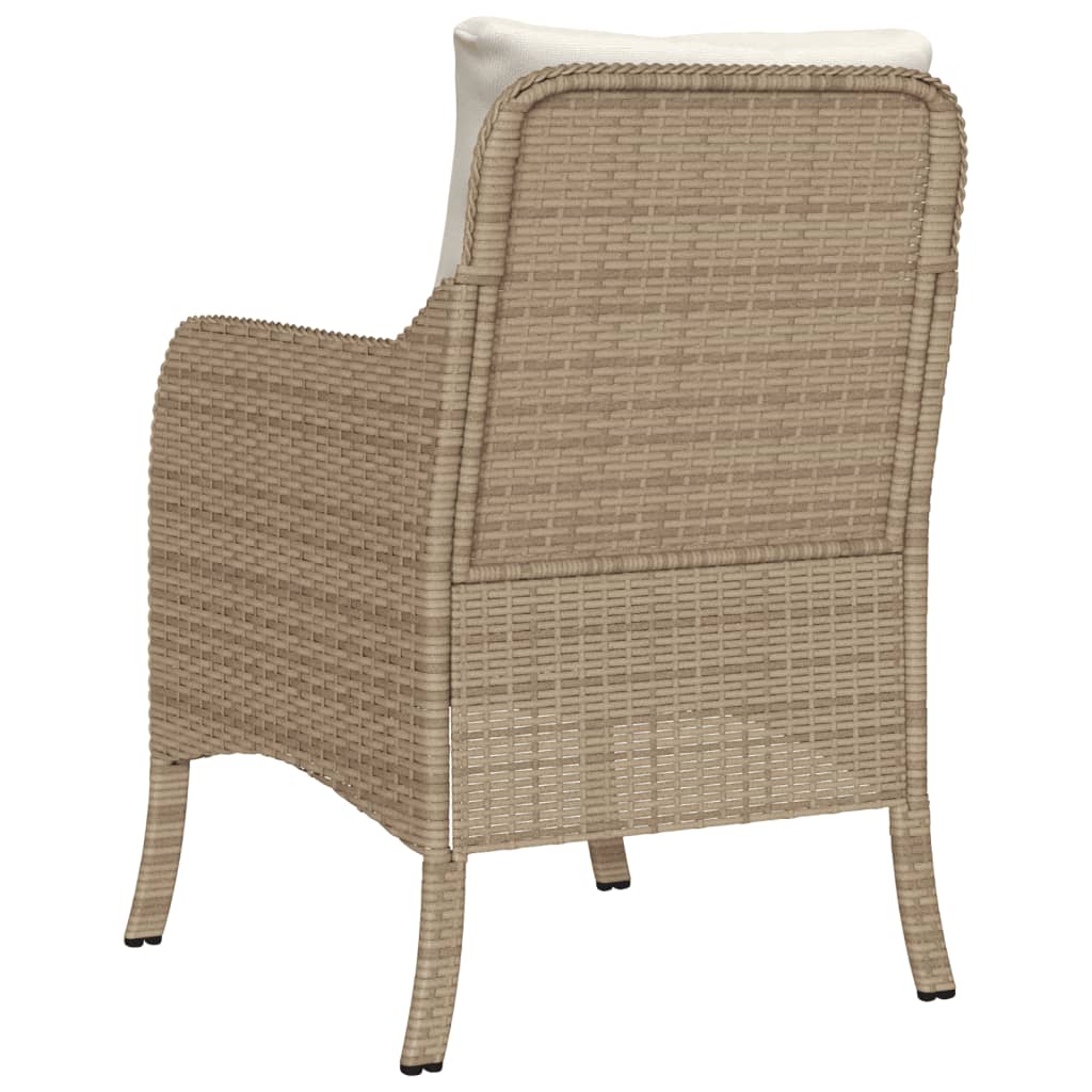 vidaXL Sillones de jardín con cojines 2 uds ratán sintético beige