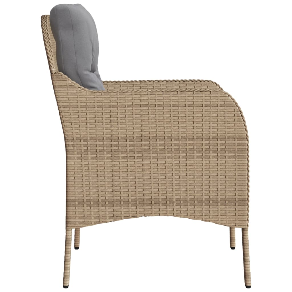 vidaXL Sillones jardín con cojines 2 uds ratán sintético beige mezcla