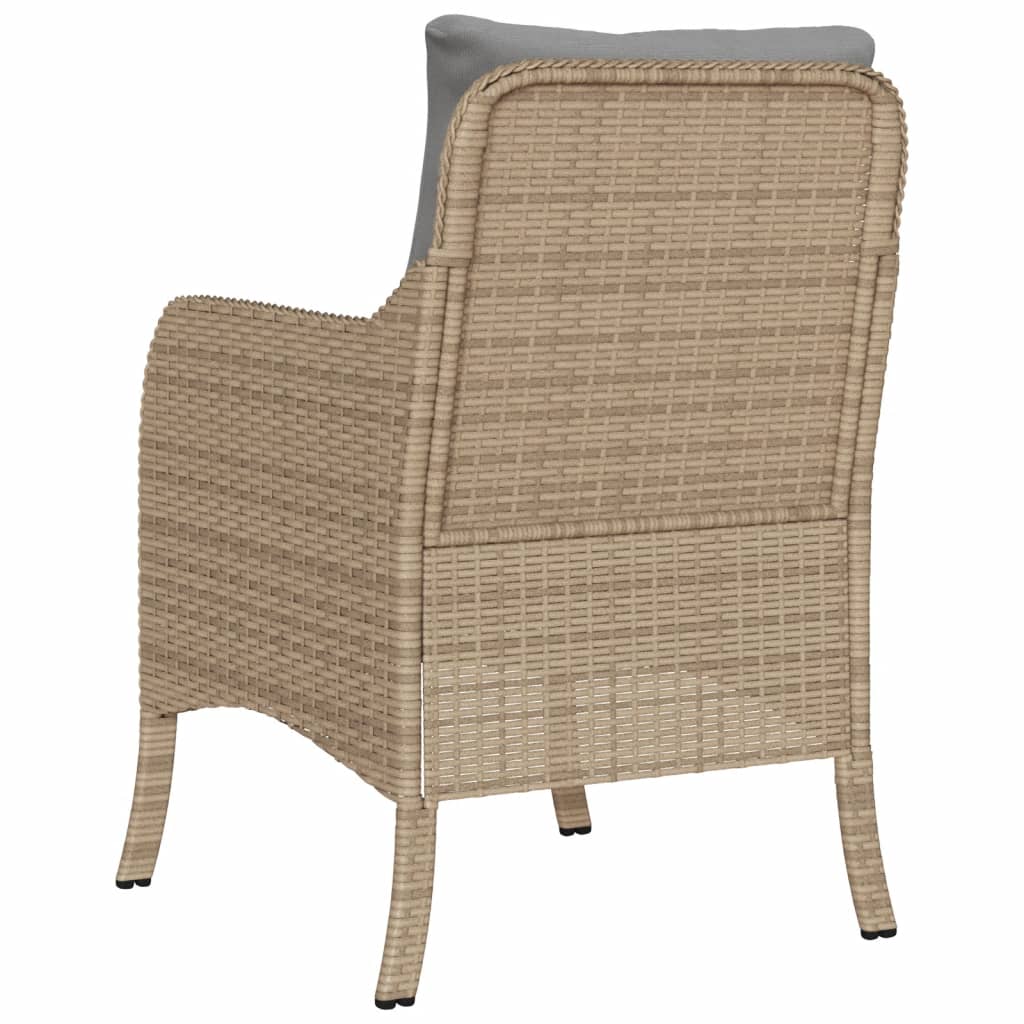 vidaXL Sillones jardín con cojines 2 uds ratán sintético beige mezcla