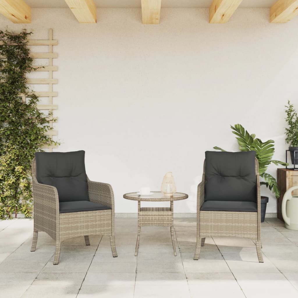 vidaXL Sillones de jardín con cojines 2 uds ratán sintético gris