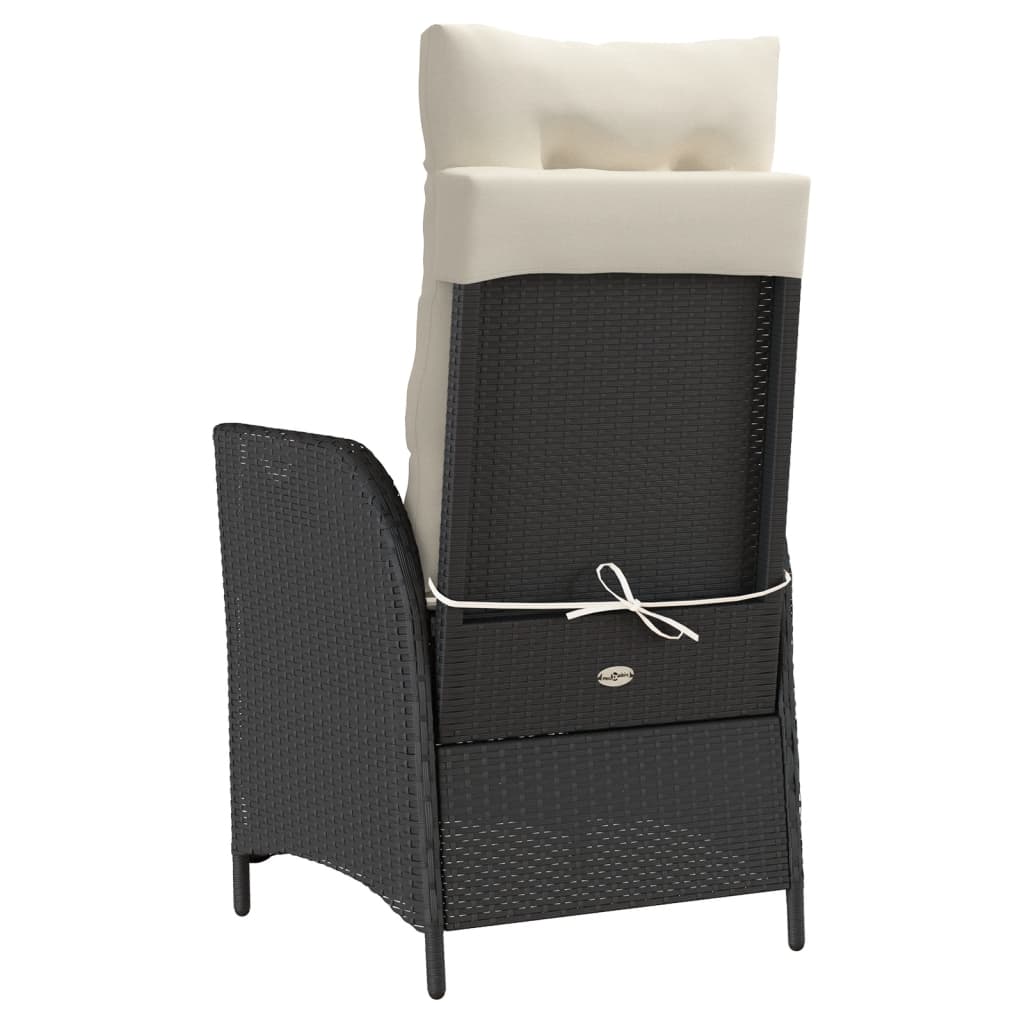 vidaXL Sillones reclinable jardín cojines 2 uds ratán sintético negro