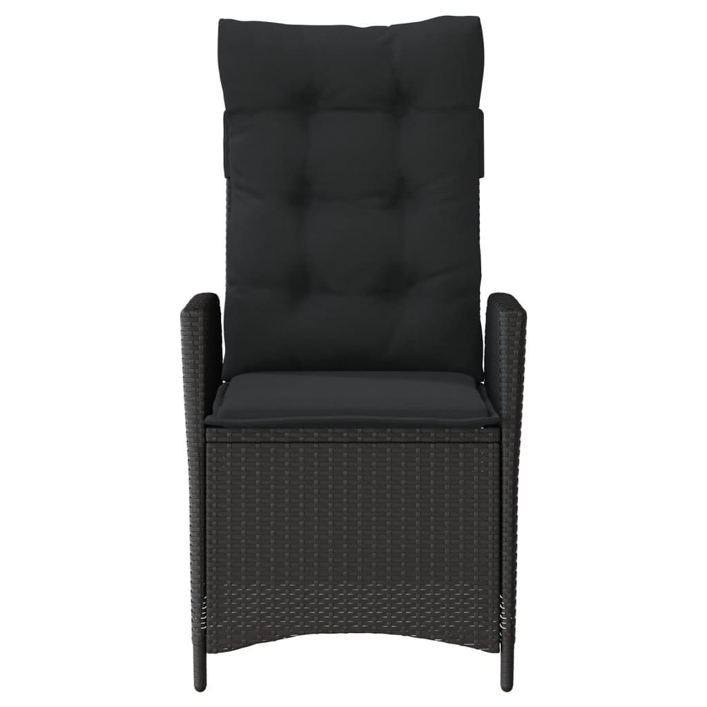 vidaXL Sillones reclinable jardín cojines 2 uds ratán sintético negro