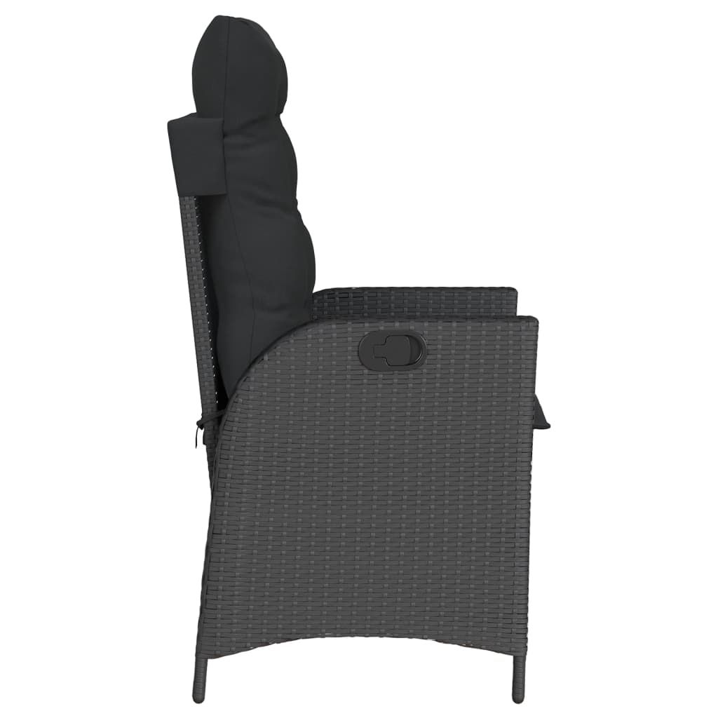 vidaXL Sillones reclinable jardín cojines 2 uds ratán sintético negro