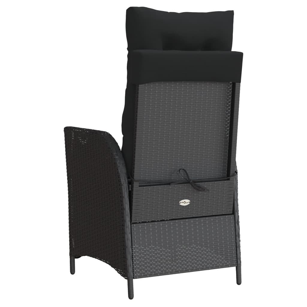 vidaXL Sillones reclinable jardín cojines 2 uds ratán sintético negro