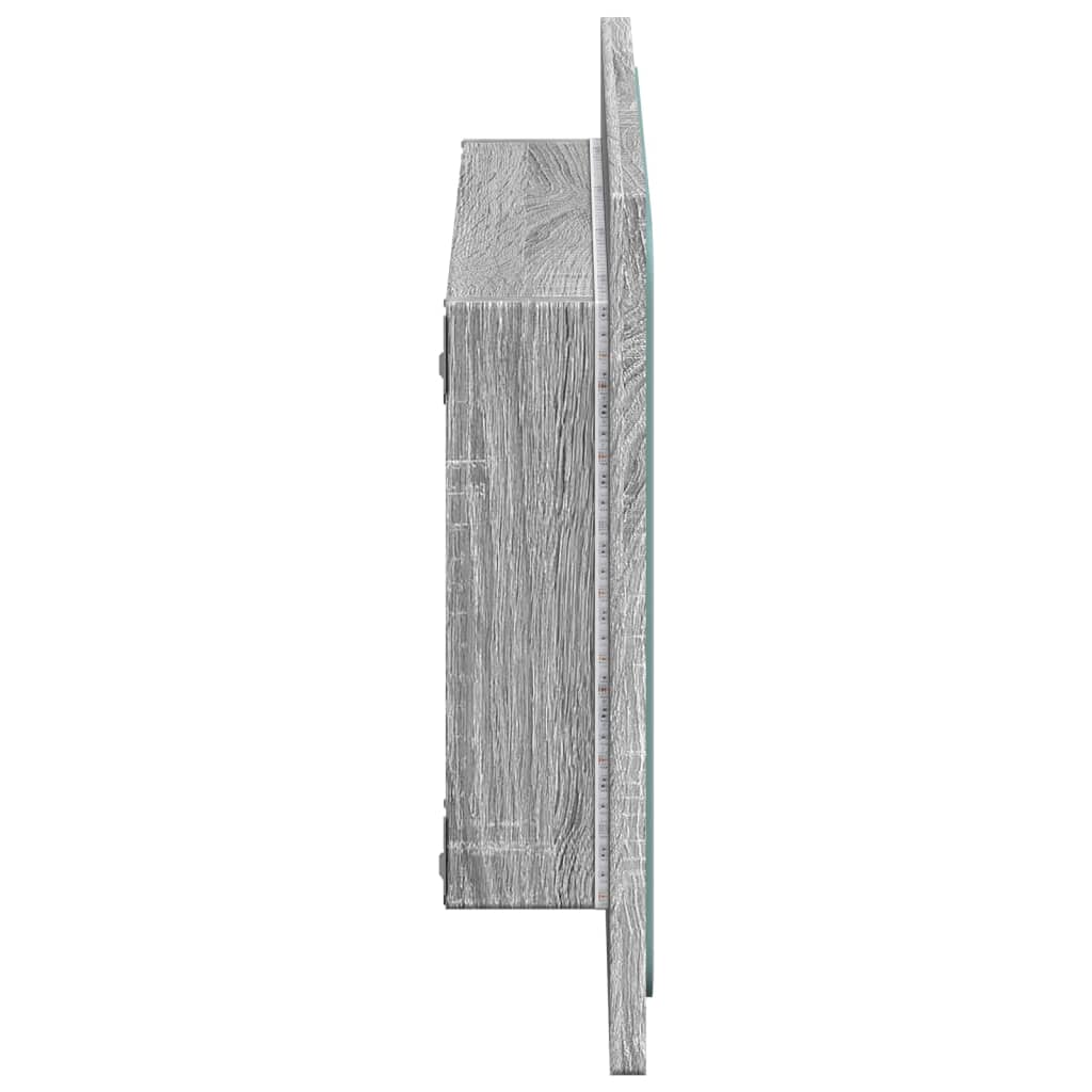 vidaXL Espejo de baño LED madera ingeniería gris Sonoma 60x8,5x38 cm