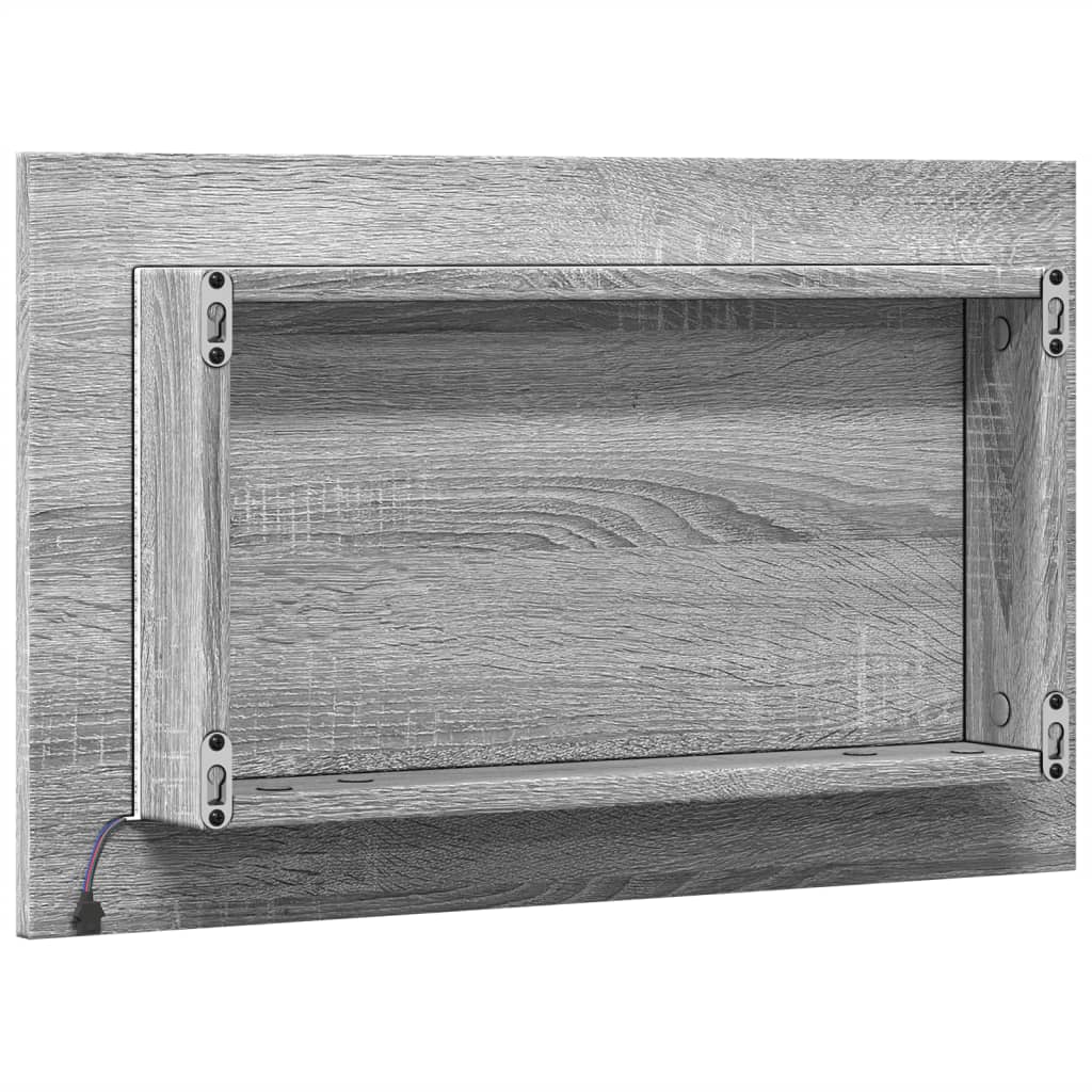 vidaXL Espejo de baño LED madera ingeniería gris Sonoma 60x8,5x38 cm