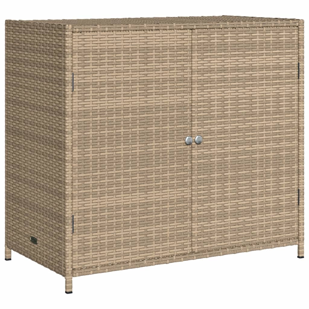 vidaXL Armario de almacenaje de jardín ratán PE beige 83x45x76 cm