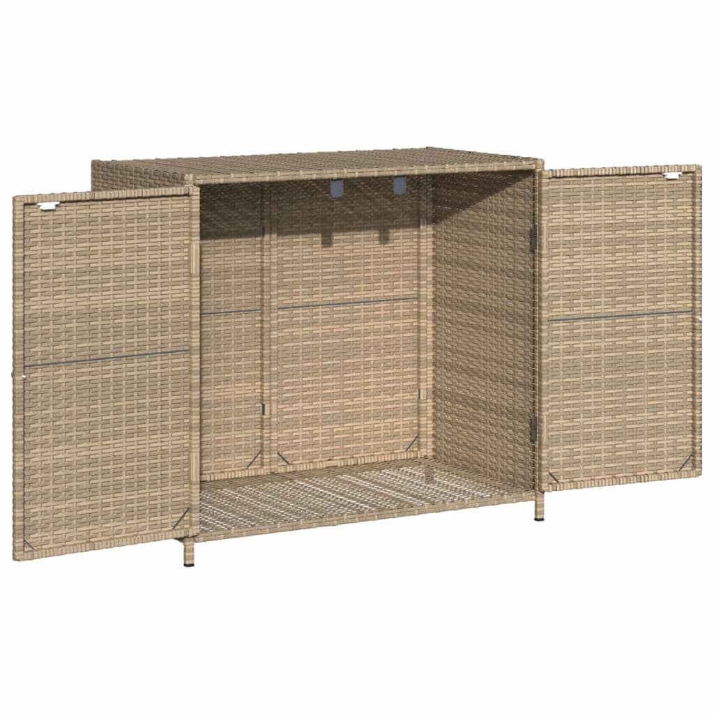 vidaXL Armario de almacenaje de jardín ratán PE beige 83x45x76 cm