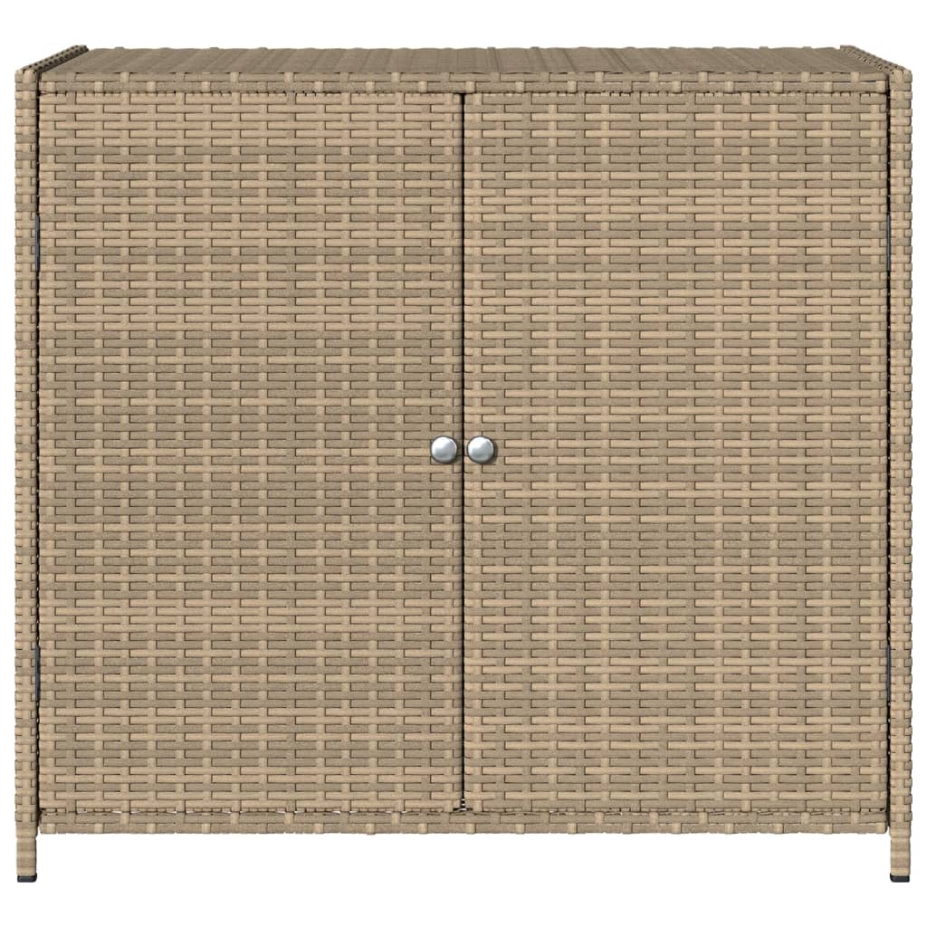 vidaXL Armario de almacenaje de jardín ratán PE beige 83x45x76 cm