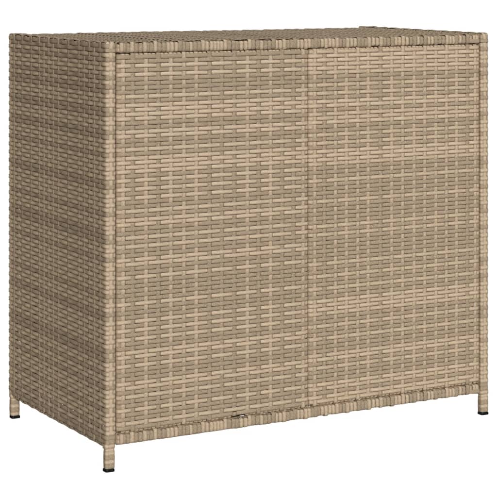 vidaXL Armario de almacenaje de jardín ratán PE beige 83x45x76 cm