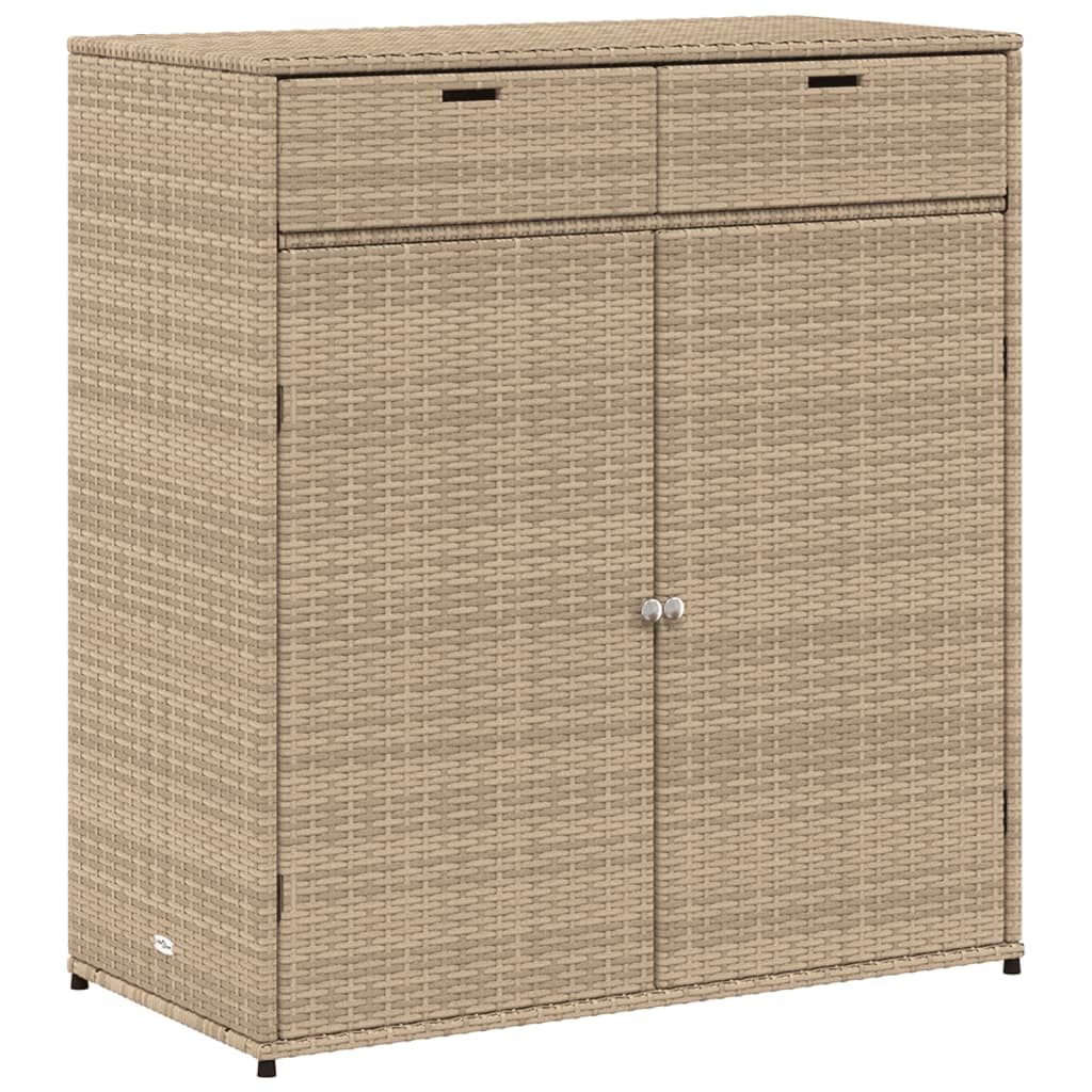 vidaXL Armario de almacenaje de jardín ratán PE beige 105x55x113 cm