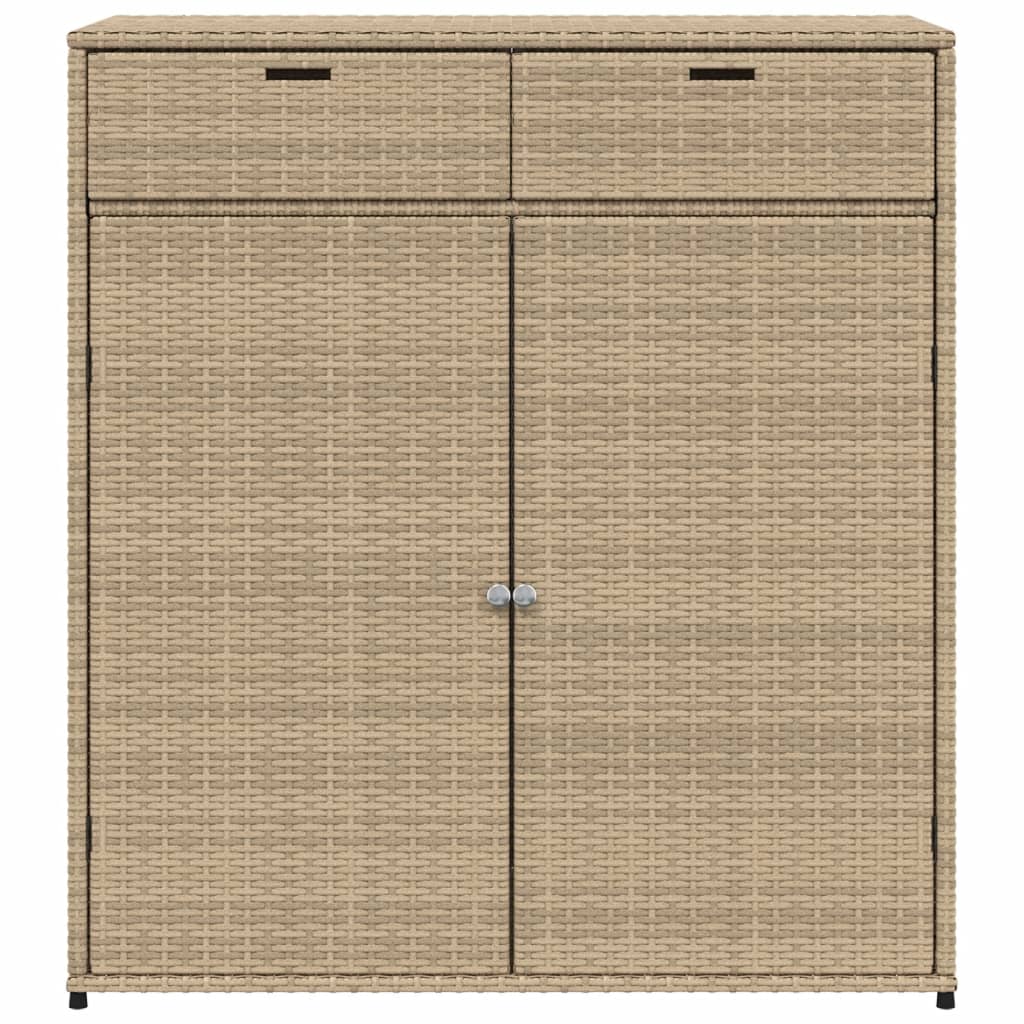 vidaXL Armario de almacenaje de jardín ratán PE beige 105x55x113 cm