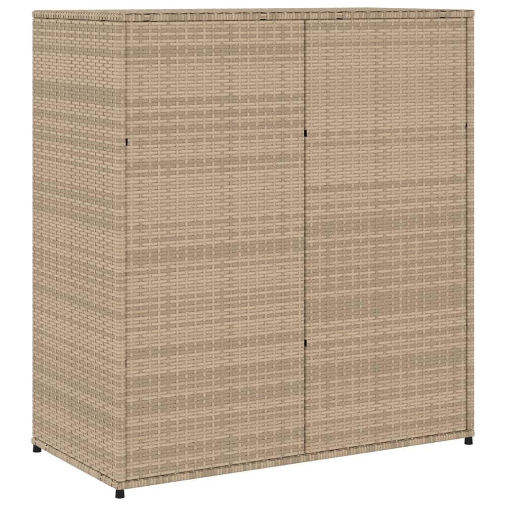 vidaXL Armario de almacenaje de jardín ratán PE beige 105x55x113 cm