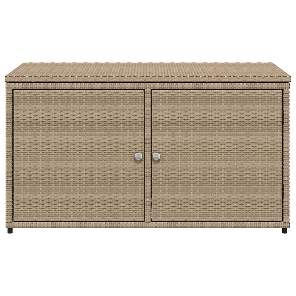 vidaXL Armario de almacenaje de jardín ratán PE beige 110x55x60,5 cm