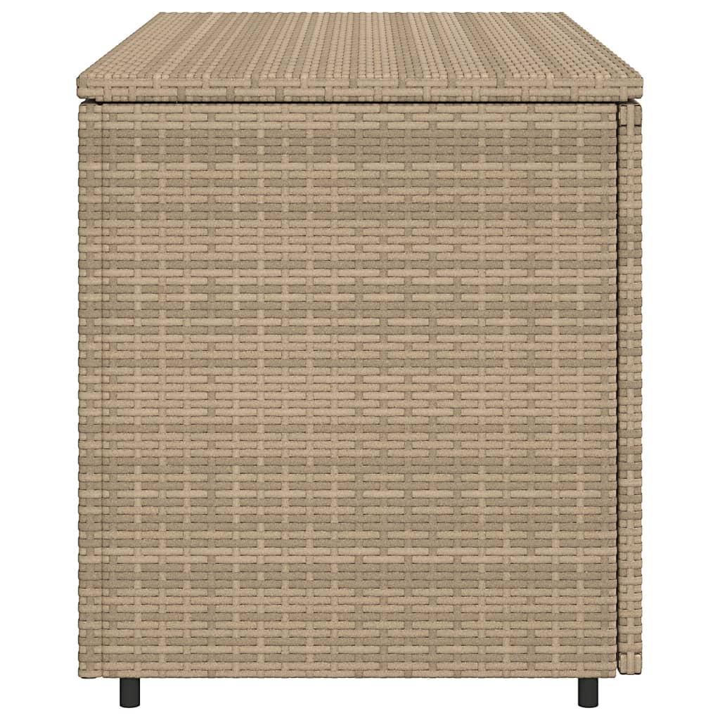 vidaXL Armario de almacenaje de jardín ratán PE beige 110x55x60,5 cm