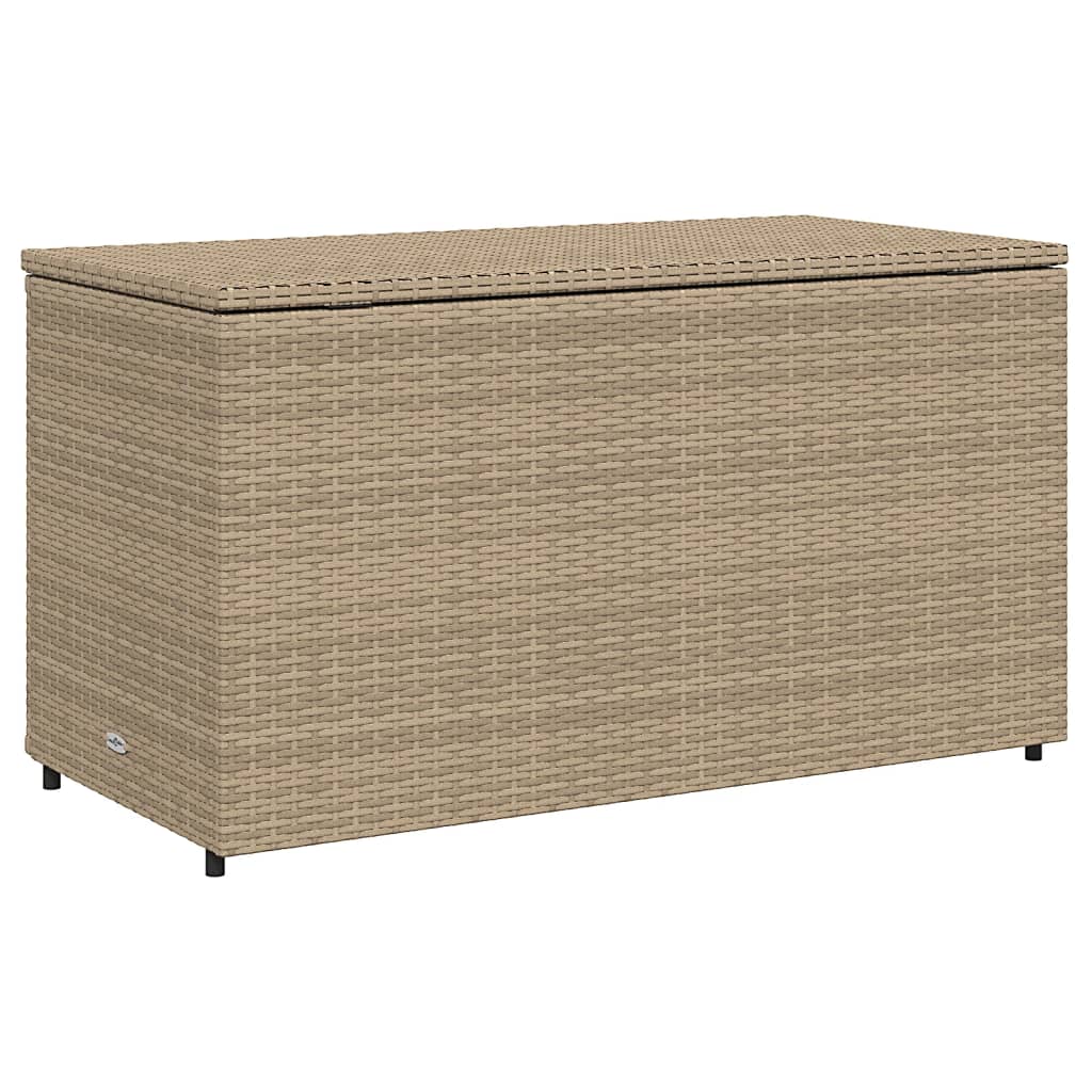 vidaXL Armario de almacenaje de jardín ratán PE beige 110x55x60,5 cm