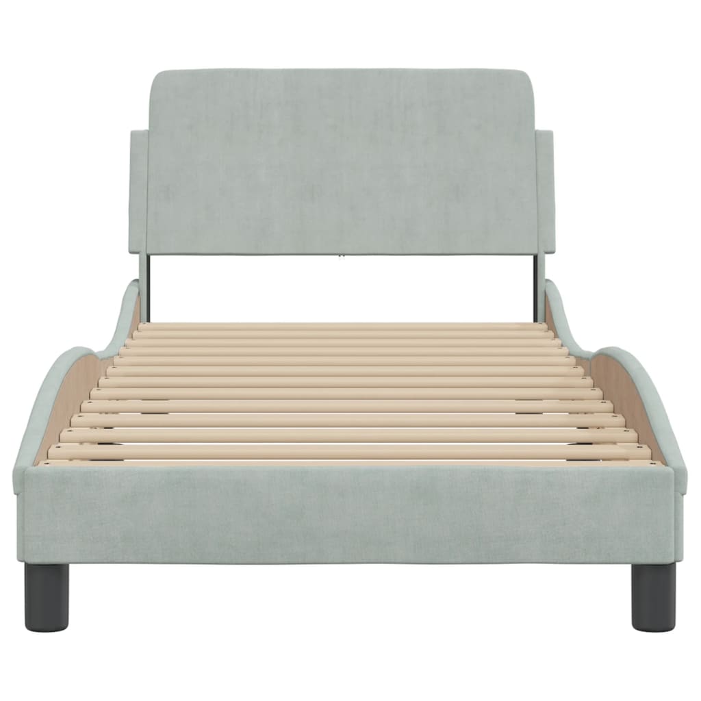 vidaXL Estructura de cama sin colchón terciopelo gris claro 80x200 cm