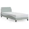 vidaXL Estructura de cama sin colchón terciopelo gris claro 80x200 cm