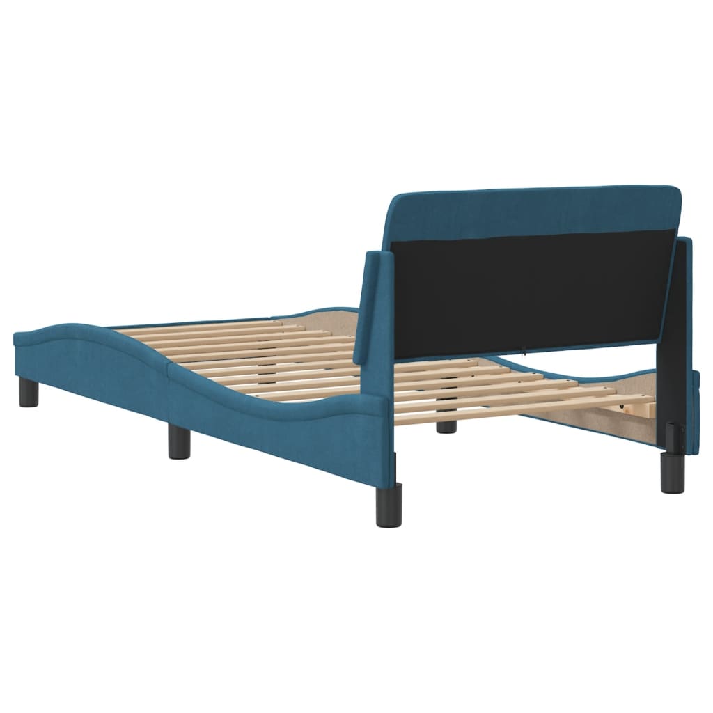 vidaXL Cama con cabecero sin colchón terciopelo azul 80x200 cm