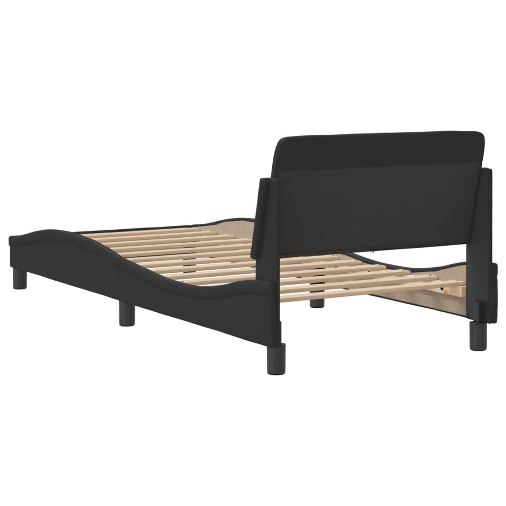 vidaXL Estructura de cama sin colchón cuero sintético negro 80x200 cm