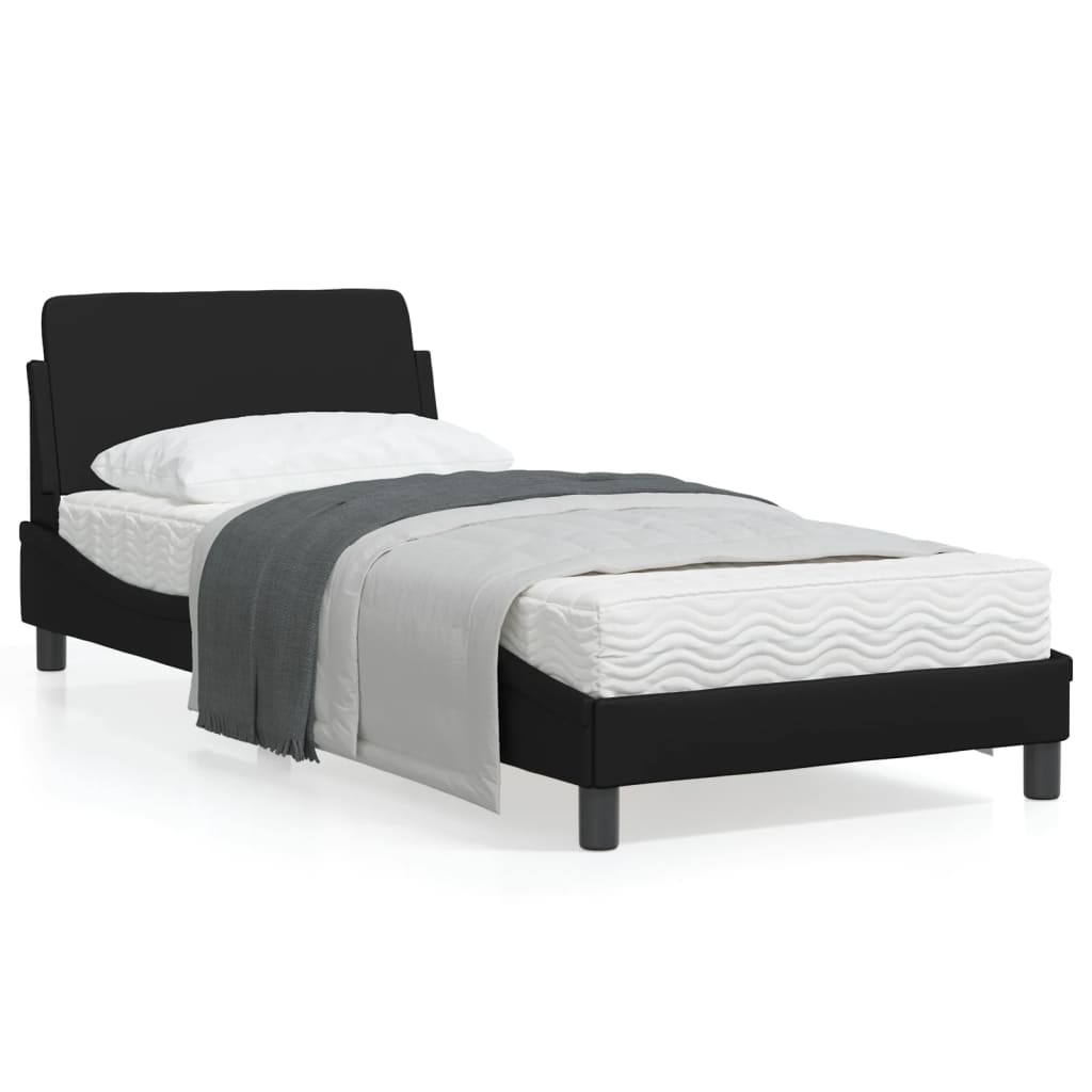 vidaXL Estructura de cama sin colchón cuero sintético negro 80x200 cm