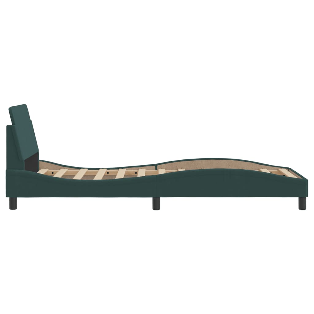 vidaXL Estructura de cama sin colchón terciopelo verde oscuro 90x190cm