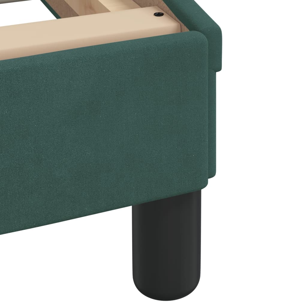 vidaXL Estructura de cama sin colchón terciopelo verde oscuro 90x190cm