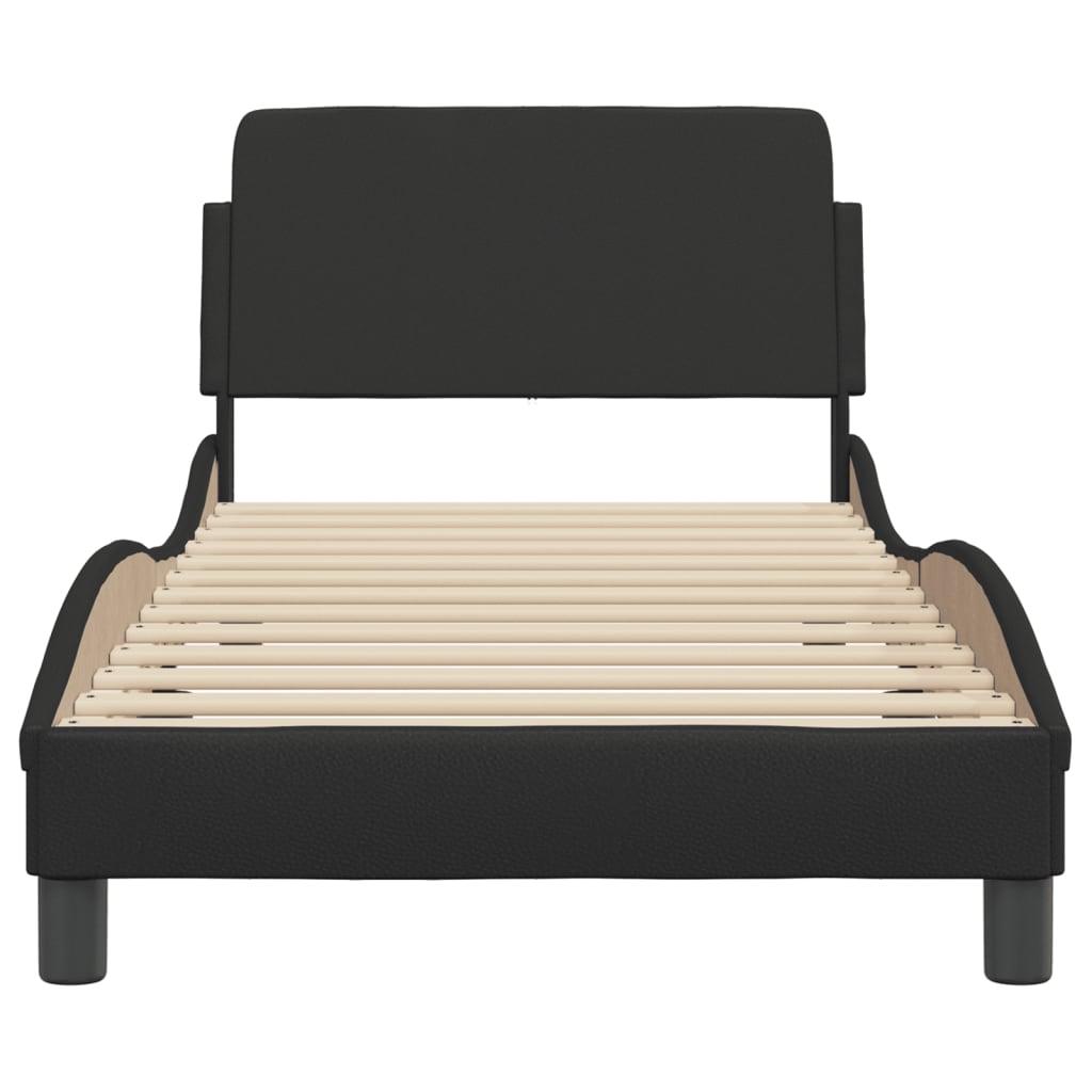 vidaXL Estructura de cama sin colchón cuero sintético negro 90x190 cm