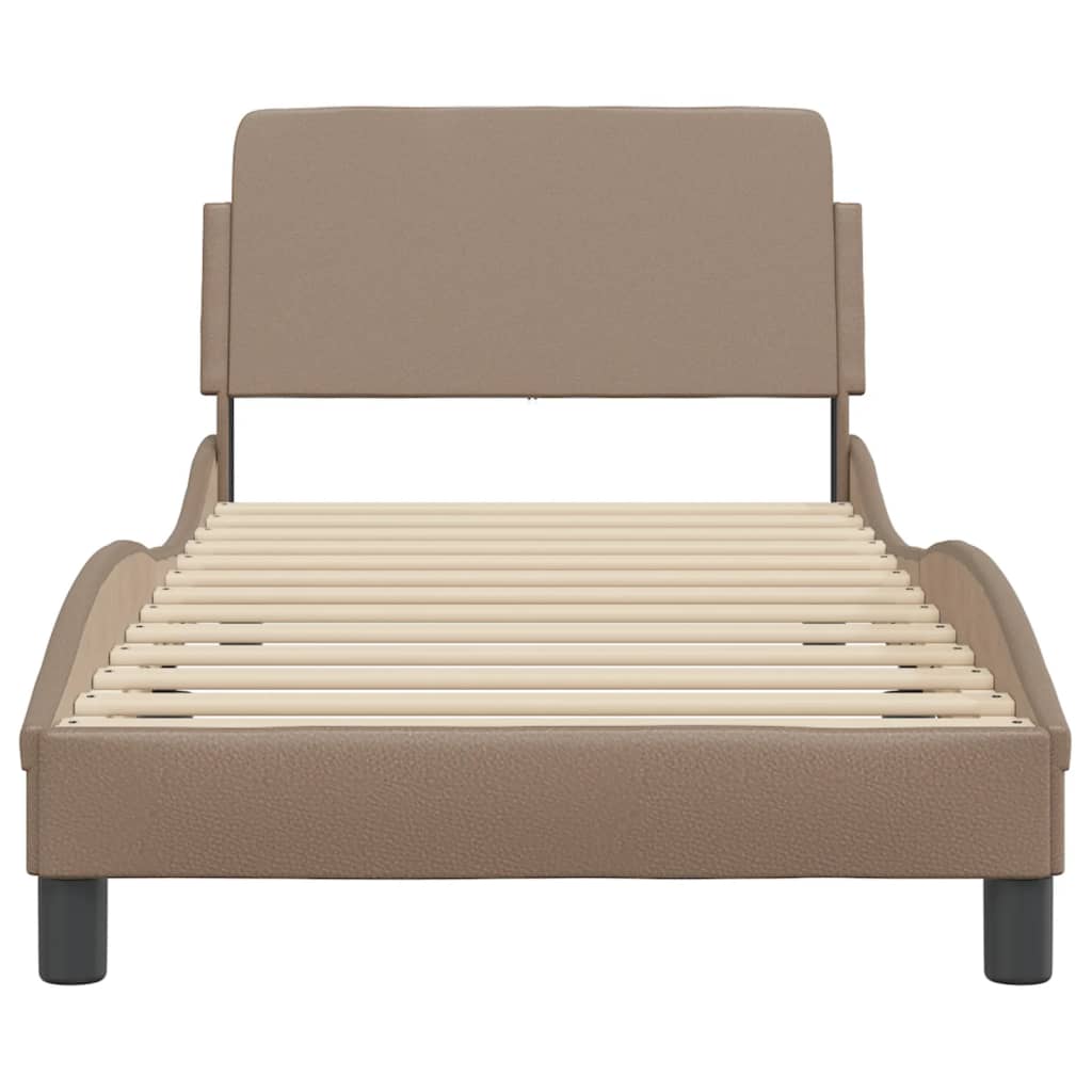 vidaXL Estructura cama sin colchón cuero sintético capuchino 90x200 cm