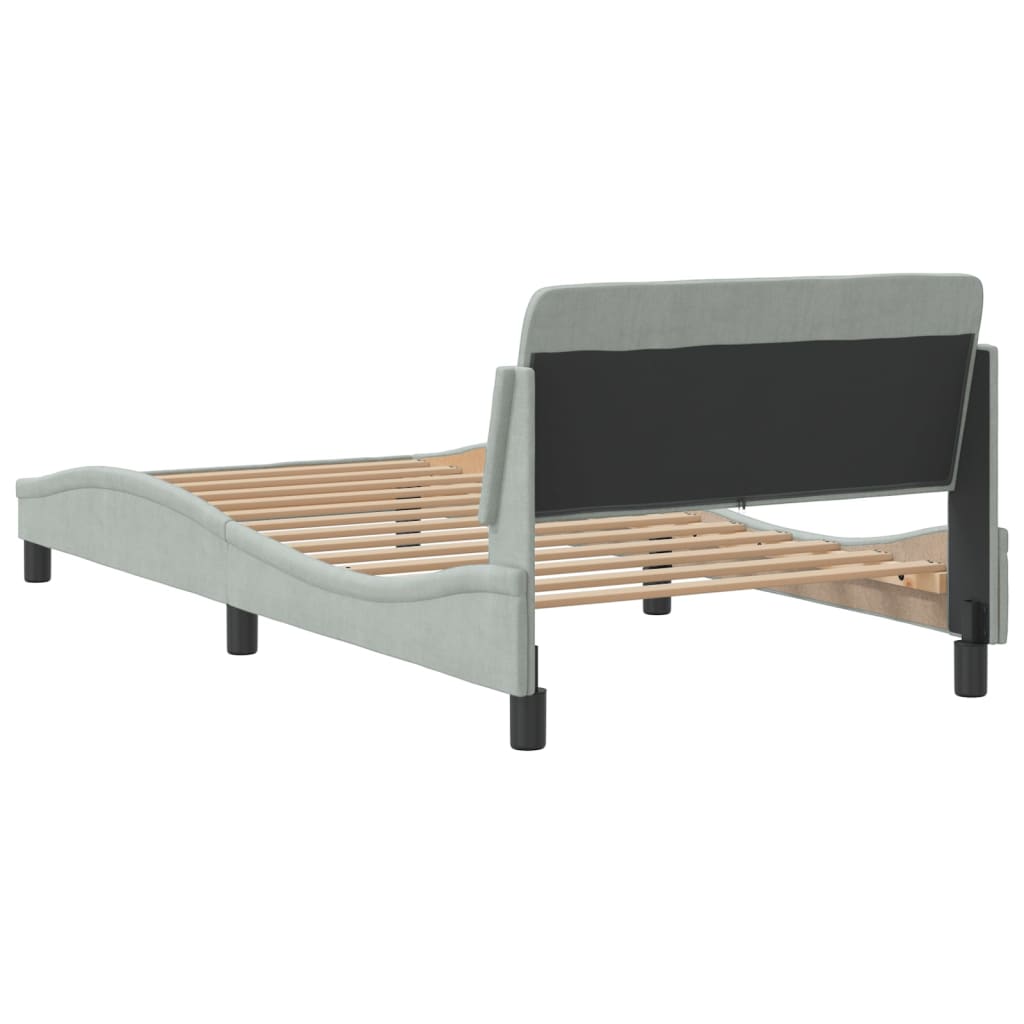 vidaXL Estructura de cama sin colchón terciopelo gris claro 100x200 cm