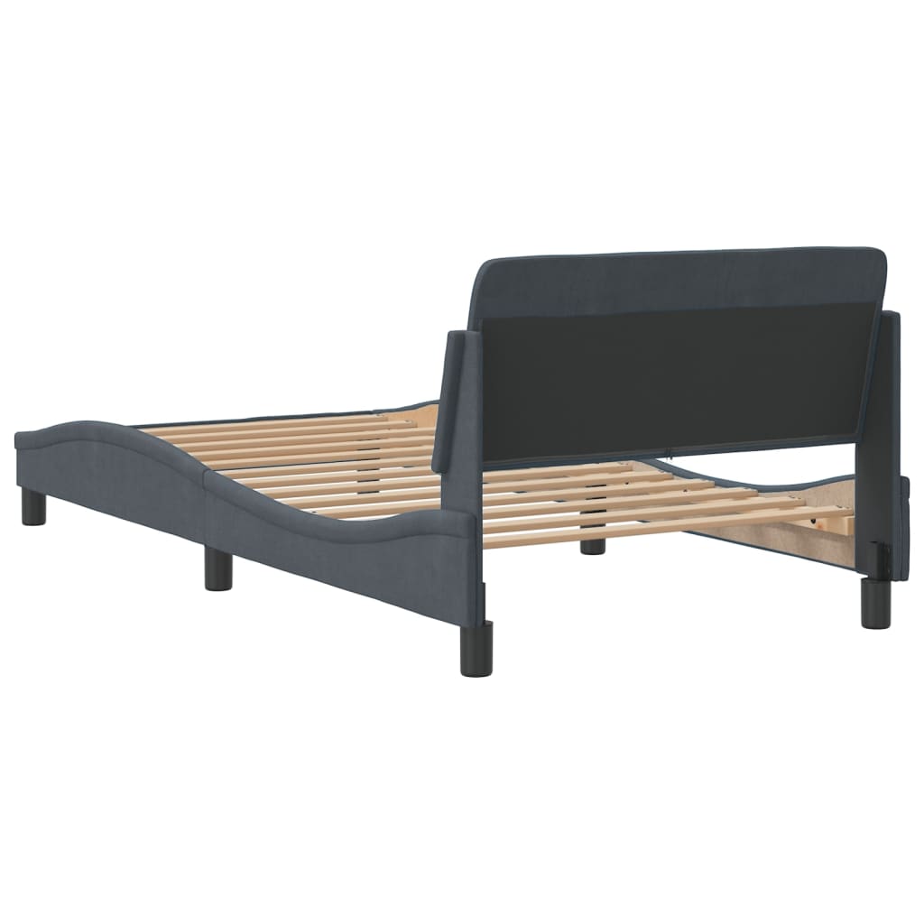 vidaXL Estructura de cama sin colchón terciopelo gris oscuro 100x200cm