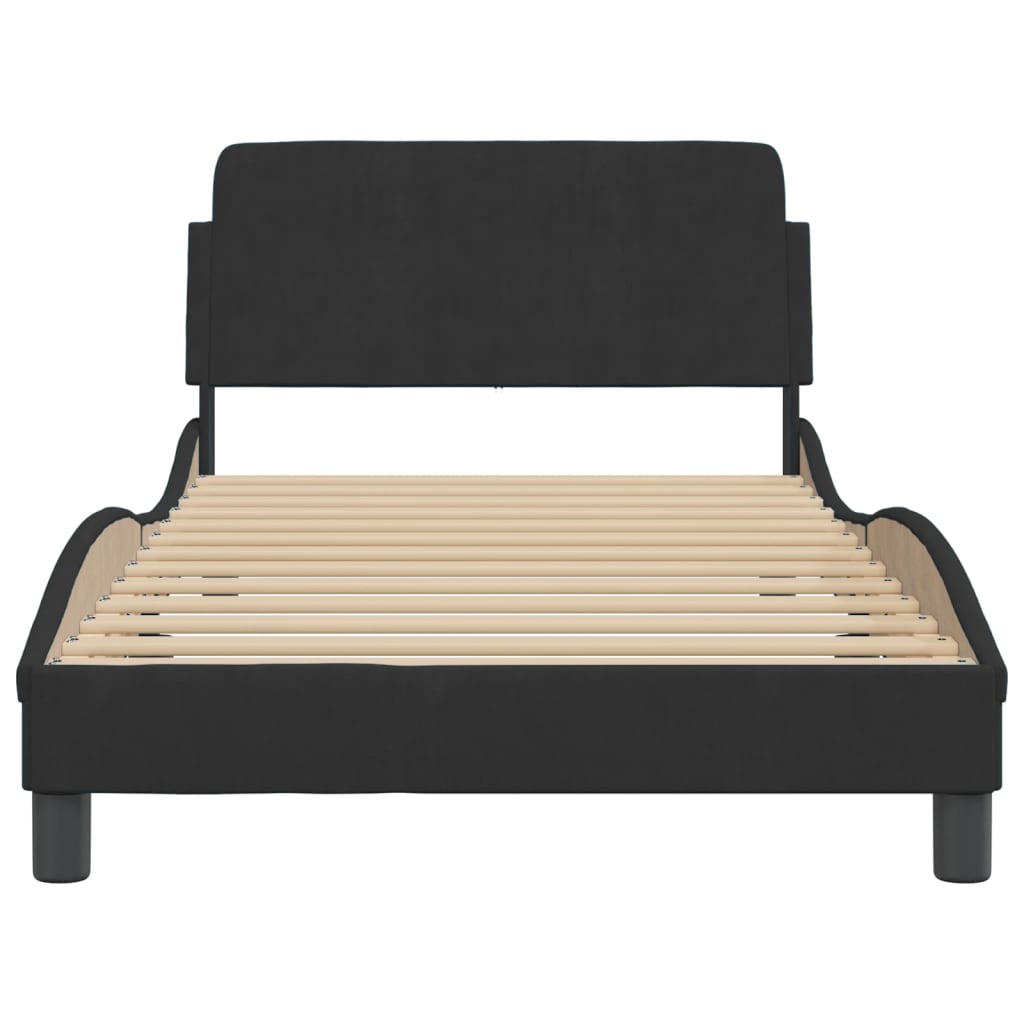 vidaXL Estructura de cama sin colchón terciopelo negro 100x200 cm