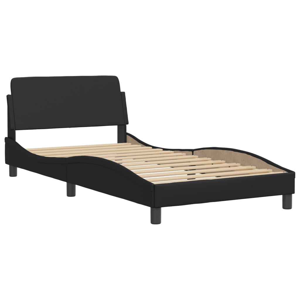 vidaXL Estructura de cama sin colchón cuero sintético negro 100x200 cm