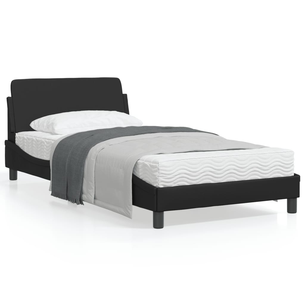 vidaXL Estructura de cama sin colchón cuero sintético negro 100x200 cm