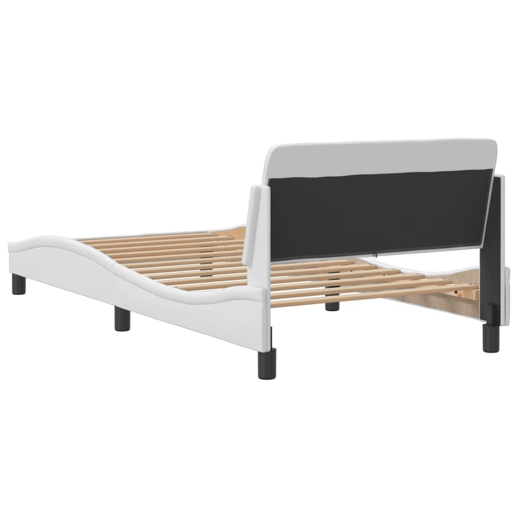 vidaXL Estructura de cama sin colchón cuero sintético blanco 100x200cm