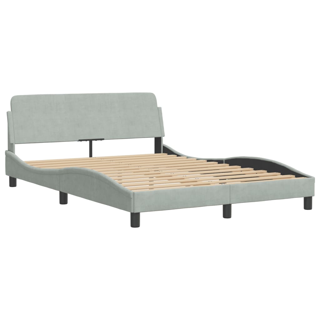 vidaXL Estructura de cama sin colchón terciopelo gris claro 120x200 cm