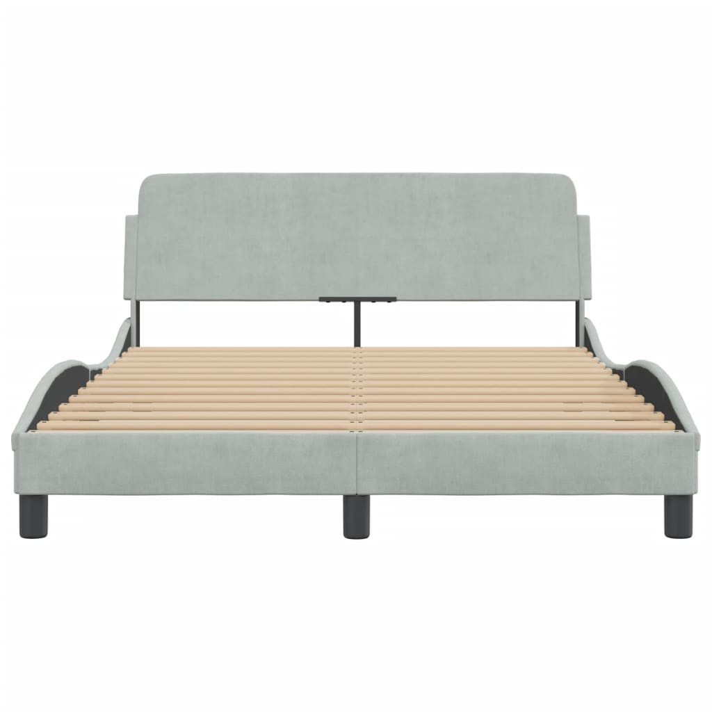 vidaXL Estructura de cama sin colchón terciopelo gris claro 120x200 cm