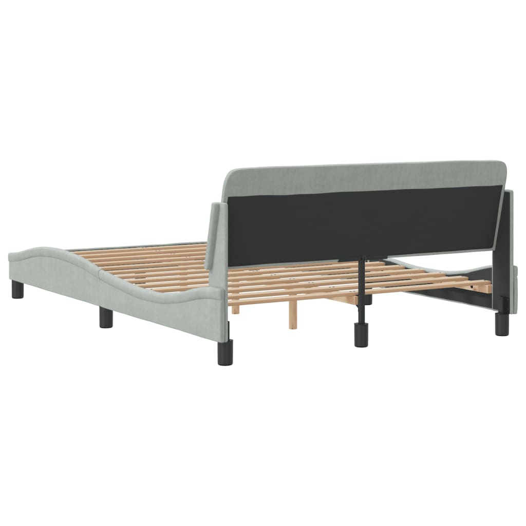 vidaXL Estructura de cama sin colchón terciopelo gris claro 120x200 cm