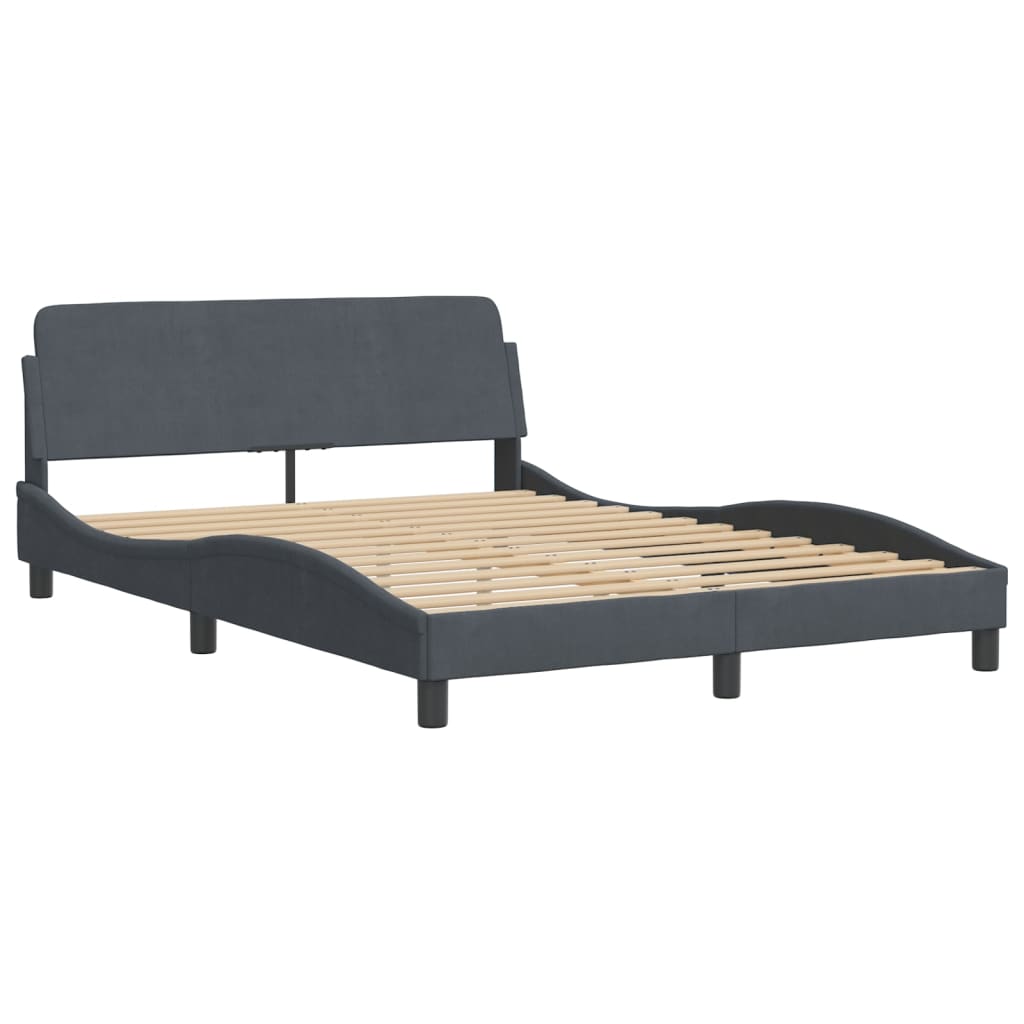 vidaXL Estructura de cama sin colchón terciopelo gris oscuro 120x200cm