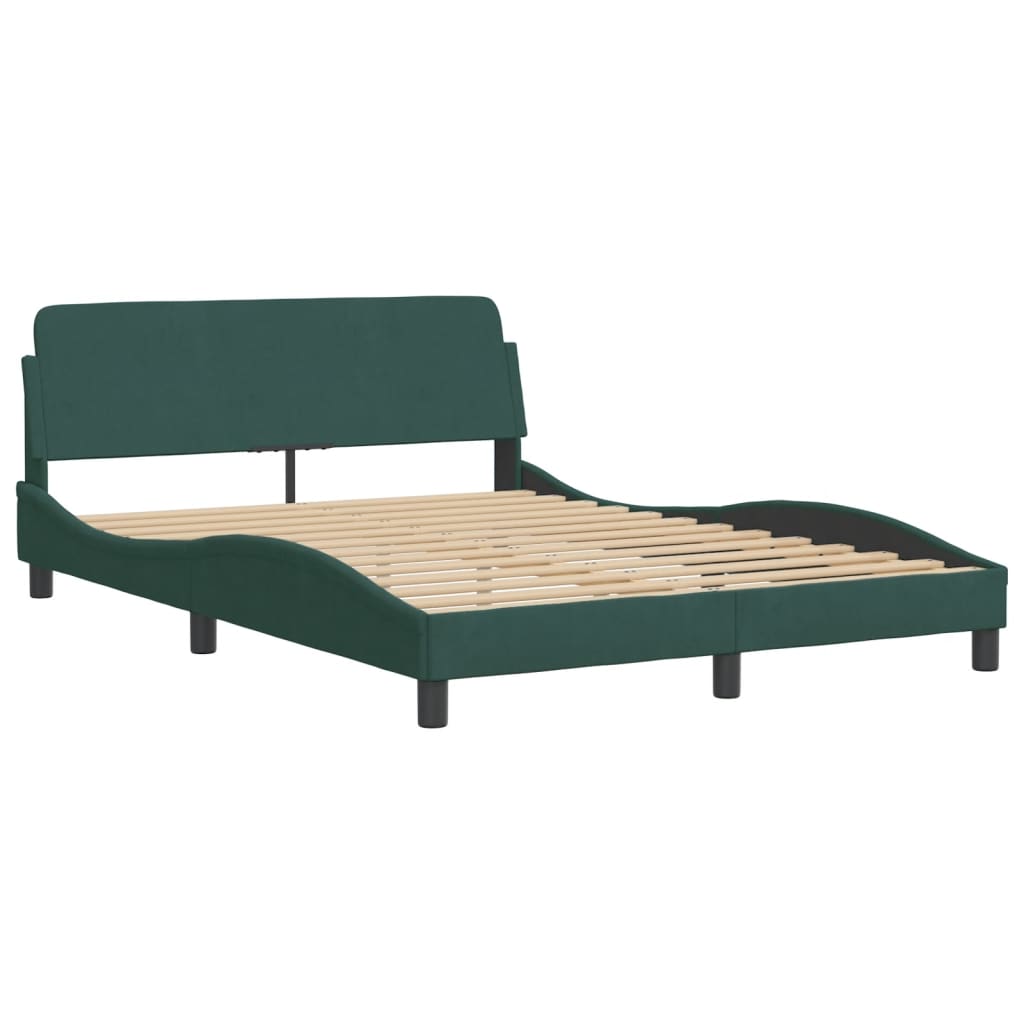 vidaXL Estructura cama sin colchón terciopelo verde oscuro 120x200 cm