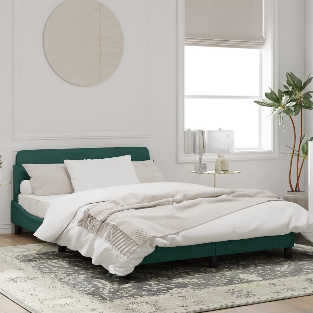 vidaXL Estructura cama sin colchón terciopelo verde oscuro 120x200 cm