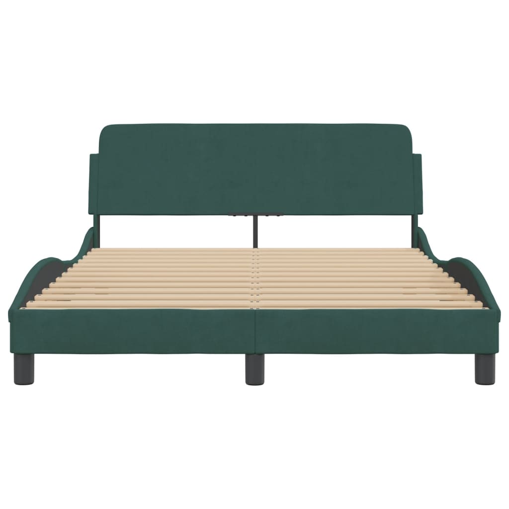 vidaXL Estructura cama sin colchón terciopelo verde oscuro 120x200 cm