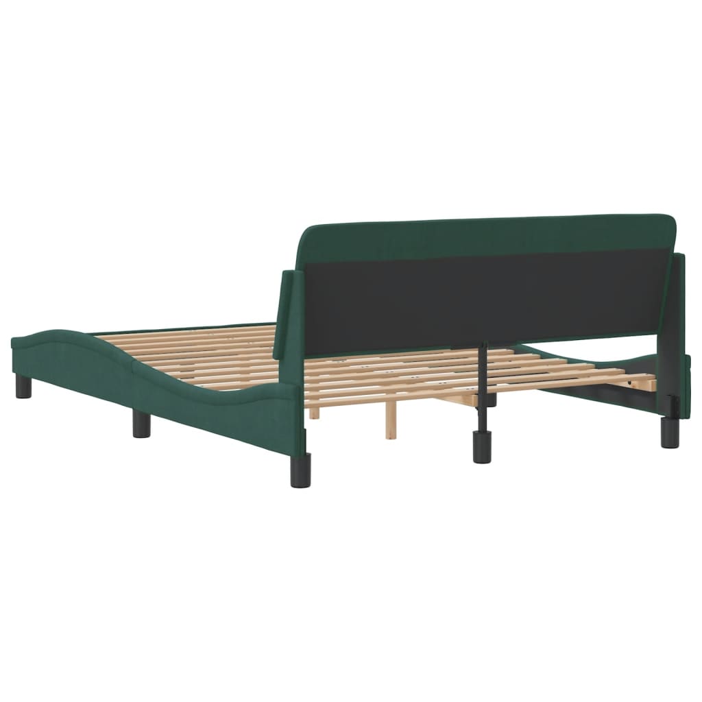 vidaXL Estructura cama sin colchón terciopelo verde oscuro 120x200 cm