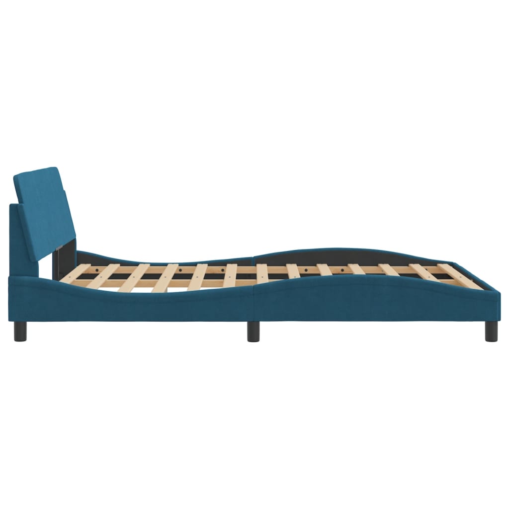 vidaXL Cama con cabecero sin colchón terciopelo azul 120x200 cm