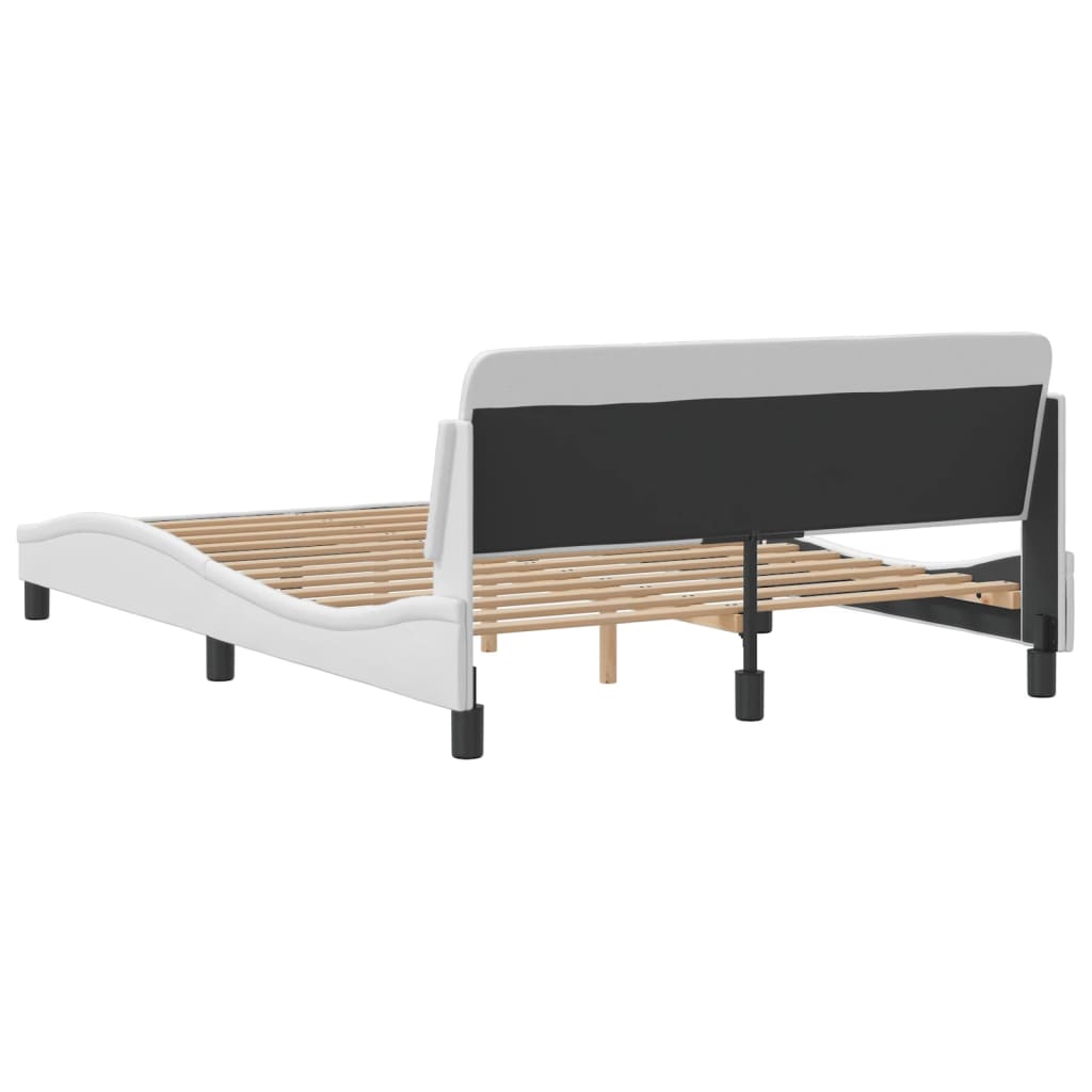 vidaXL Estructura de cama sin colchón cuero sintético blanco 120x200cm