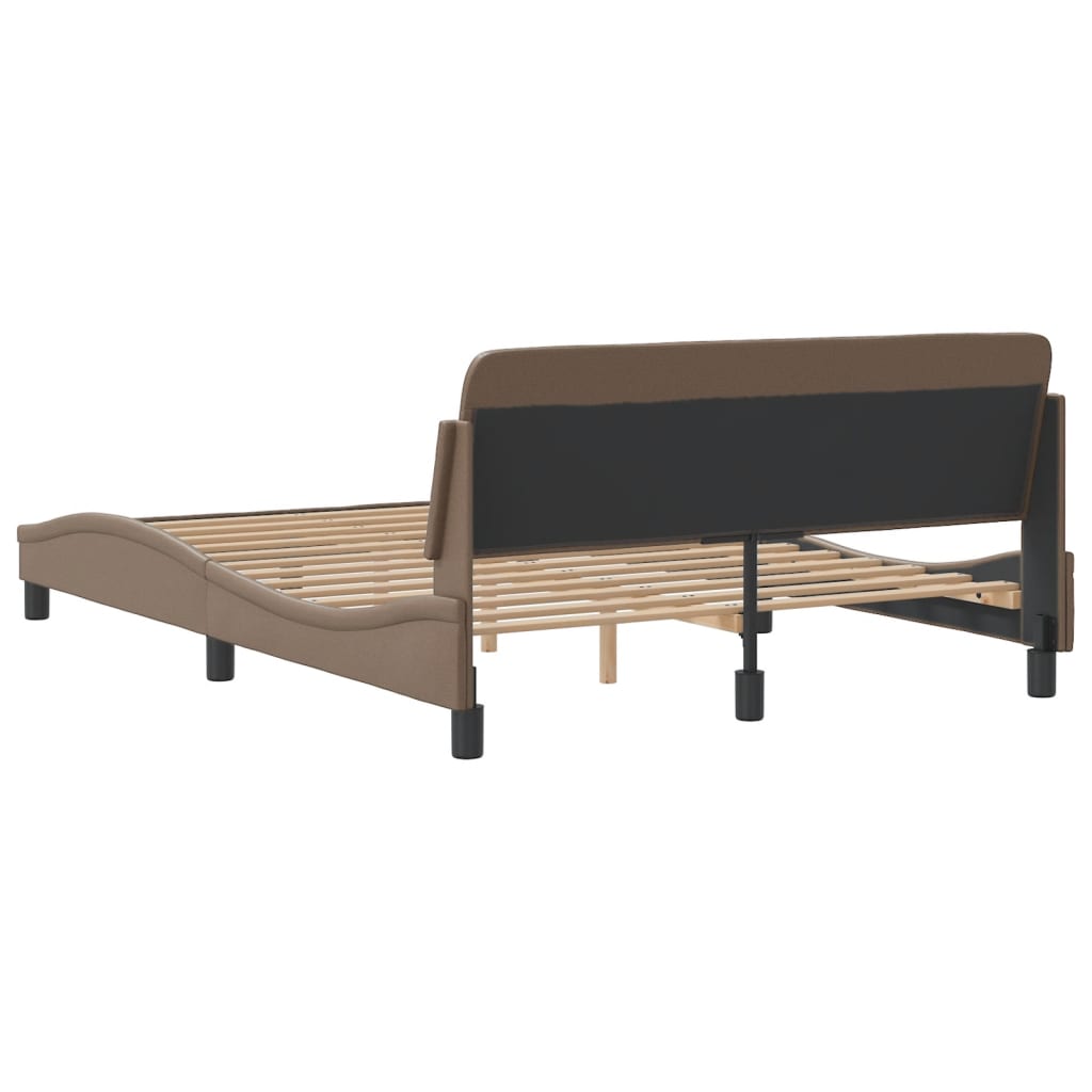 vidaXL Estructura cama sin colchón cuero sintético capuchino 120x200cm