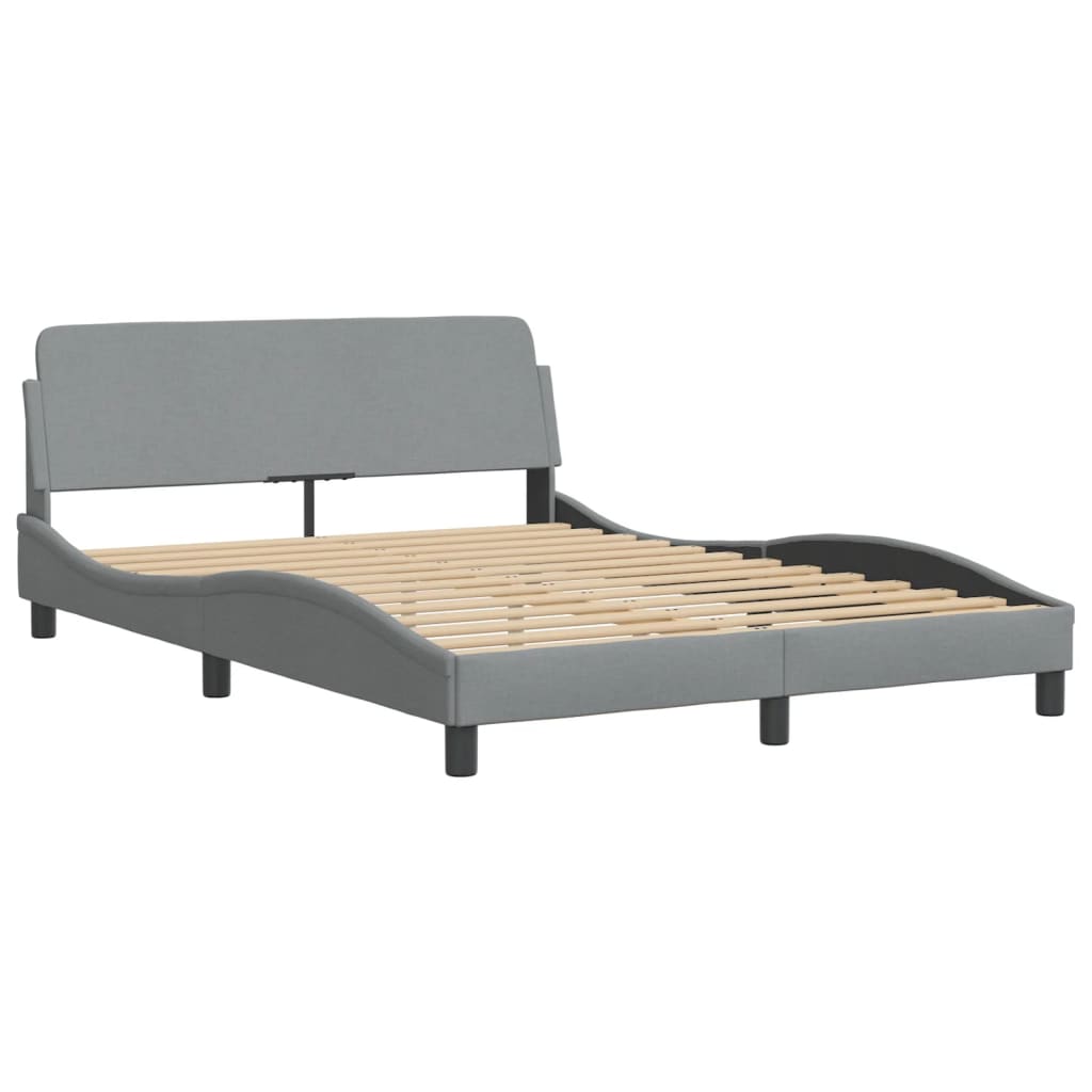 vidaXL Cama sin colchón tela gris claro 140x190 cm