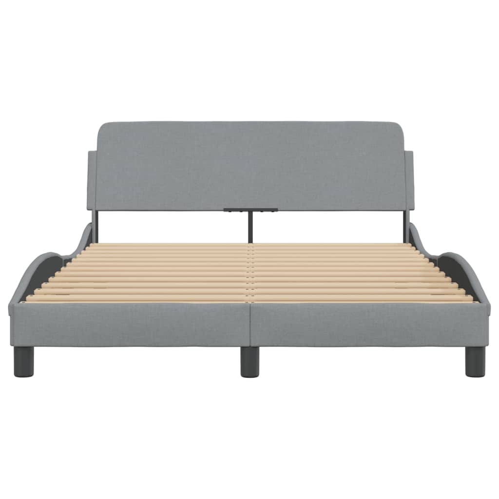 vidaXL Cama sin colchón tela gris claro 140x190 cm